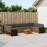  Set vanjskih sofa 11 pcs Prirodna i antracit Poliester | shoptok.hr