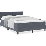  Box Spring Postelja z Blazino Temno Siva 140x200 cm Žamet, (22052028) | Shoptok.si