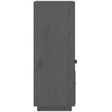  Visoka komoda siva 34 x 40 x 108,5 cm od masivne borovine | shoptok.hr
