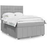  Krevet box spring s madracem svjetlosivi 140x200 cm od tkanine Slike