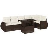 Maison Chic Seti vrtnega pohištva - Vrtna garnitura - Vrtni pohištvo set 7-delna z blazinami rjav poli ratan, (21803066) | Shoptok.si