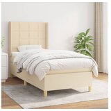 vidaXL Box spring postelja z vzmetnico krem 90x190 cm blago | Shoptok.si