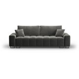 Cosmopolitan Design Siva žametna raztegljiva sedežna garnitura s prostorom za shranjevanje 250 cm Wicklow – | Shoptok.si