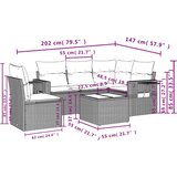 vidaXL 6-dijelni set vrtnih sofa s jastucima bež od poliratana | shoptok.hr