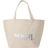 Karl Lagerfeld Shopper torba 'ESSENTIAL' srebro / prljavo bijela Cijene