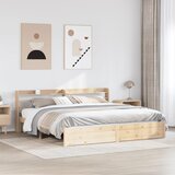 Maison Chic Posteljni okvir - Dvoposteljna postelja - Zakonska postelja z vzglavjem 180x200 cm borovina, (21692701) | Shoptok.si