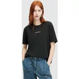 AllSaints Bombažna kratka majica CREDI BOYFRIEND ženska, črna barva