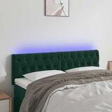  LED uzglavlje tamnozeleno 144x7x78/88 cm baršunasto | shoptok.hr