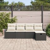 vidaXL Set od 5 vrtnih kauča s jastučićima crni poli ratan | shoptok.hr