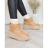 Resti Light brown women's shoes a'la snow boots with ornament Parisela | ePonuda.com