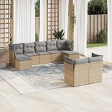  9-dijelni set vrtnih sofa s jastucima bež od poliratana 55 x 55 x 37 cm | shoptok.hr