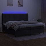  Krevet box spring s madracem LED crni 200x200 cm od tkanine | shoptok.hr
