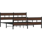  Metalni okvir kreveta bez madraca smeđa boja hrasta 193x203 cm | shoptok.hr