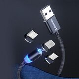 COLORWAY Kabel 3u1 (Lightning+MicroUSB+Type-C) Magnetni 2.4A 1 m crni | shoptok.hr