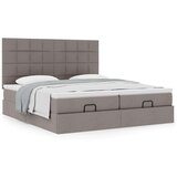 vidaXL Otomanski posteljni okvir z vzmetnicami taupe 200x200 cm blago | Shoptok.si