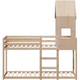  Krevet na kat s krovom 90 x 190 cm od masivne borovine | shoptok.hr