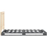  Okvir za krevet s uzglavljem sivi 90x200 cm masivna borovina | Eponuda.com