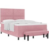  Postelja z vzmetnico z vzmetnico Roza 140 x 190 cm Žamet, (5000126339) | Shoptok.si