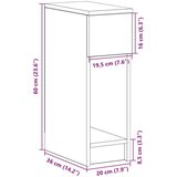  Noćni ormarić s ladicom crni hrast 20x36x60 cm - Crna 1 | shoptok.hr