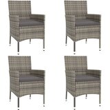  5-dijelni vrtni bistro set od poliratana s jastucima sivi Siva | Shoptok.si