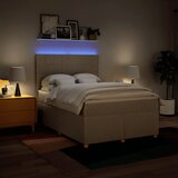  Krevet s oprugama i madracem krem 160x200 cm od tkanine | shoptok.hr