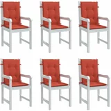  Jastuci za stolice 6 kom prošarano crvena 100x50x4 cm tkanina