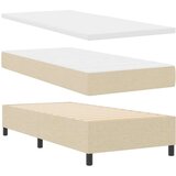  Postelja Box Spring z vzmetnico in LED Krem 80x200 cm Tkanina, (22050669) | Shoptok.si