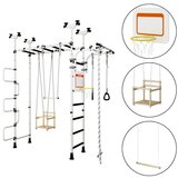 Monkey Gym Gimnastična lestev – telovadna, švedska lestev za dom in otroke Pegas 2 - bela in črna, (5000077132) | Shoptok.si