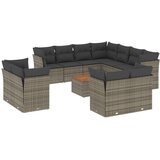  12-dijelni set vrtnih sofa od poliratana s jastucima sivi | shoptok.hr