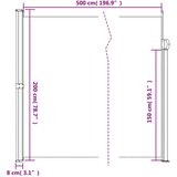  Bočna tenda na uvlačenje smeđa 200 x 500 cm | shoptok.hr