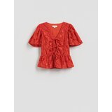 Reserved Bluza s čipkom - jarkocrveno | shoptok.hr