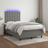  box spring s madracem LED tamnosivi 120 x 200 cm tkanina | shoptok.hr