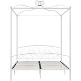  Posteljni okvir z ogrodjem za baldahin bel kovinski 180x200 cm | Shoptok.si