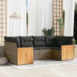 Maison Chic Seti vrtnega pohištva - Vrtna garnitura - Vrtni pohištvo set 6-delna z blazinami siv poli ratan, (21806188) | Shoptok.si
