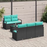  Set sofe 6 pcs Crna i Tirkizna poliratan | shoptok.hr