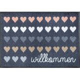 wash+dry PREDPRAŽNIK Willkommen Herzen 50/75 cm potiskano modra, večbarvno | Shoptok.si