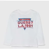 Guess Otroška bombažna majica z dolgimi rokavi bela barva, N4YI16 K8HM4
