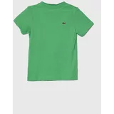 Lacoste Otroška bombažna kratka majica zelena barva