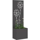 vidaXL Vrtno korito z dekorativno ploščo Črna 50 x 140 cm Mnogi jeklo | Shoptok.si