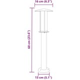 vidaXL Vanjska podna svjetiljka srebrna 60 cm od nehrđajućeg čelika | shoptok.hr