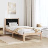  Krevetna konstrukcija Crna 90 x 200 cm Čvrsto borovo drvo Smeđa | Shoptok.si