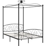  Okvir za krevet s nadstrešnicom crni metalni 140 x 200 cm | shoptok.hr