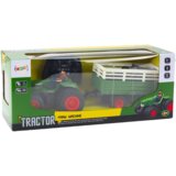 Traktor na daljinsko upravljanje s duplim kotačima, prikolicom i viljuškarom - zeleni | shoptok.hr