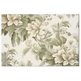  Slika - Retro Vintage Flowers in Delicate Cream and Green Colors 120x80 Na talijanskom platnu | shoptok.hr