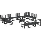  Sjedeća garnitura za vrt s jastukom 14 pcs Crna Aluminij | shoptok.hr