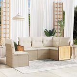 Maison Chic Seti vrtnega pohištva - Vrtna garnitura - Vrtni pohištvo set 5-delna z blazinami bež poli ratan, (21820682) | Shoptok.si