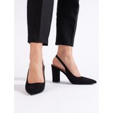 Shelvt Black pumps with open heel Cene