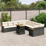 vidaXL 11-dijelni set vrtnih sofa od poliratana s jastucima crni | shoptok.hr