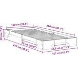  Krevetna konstrukcija Smeđa 100 x 210 cm Čvrsto borovo drvo | shoptok.hr