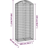 vidaXL Gabionska košara s lukom 100x50x220/240 cm pocinčano željezo | shoptok.hr